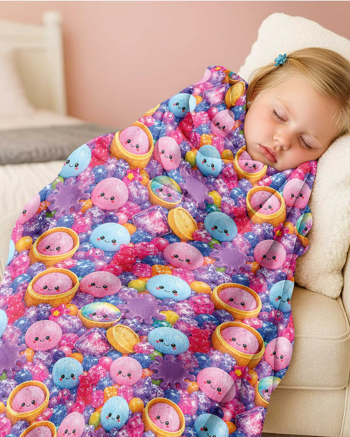 Rainbow Glitter Dumplings Bamboo Blanket