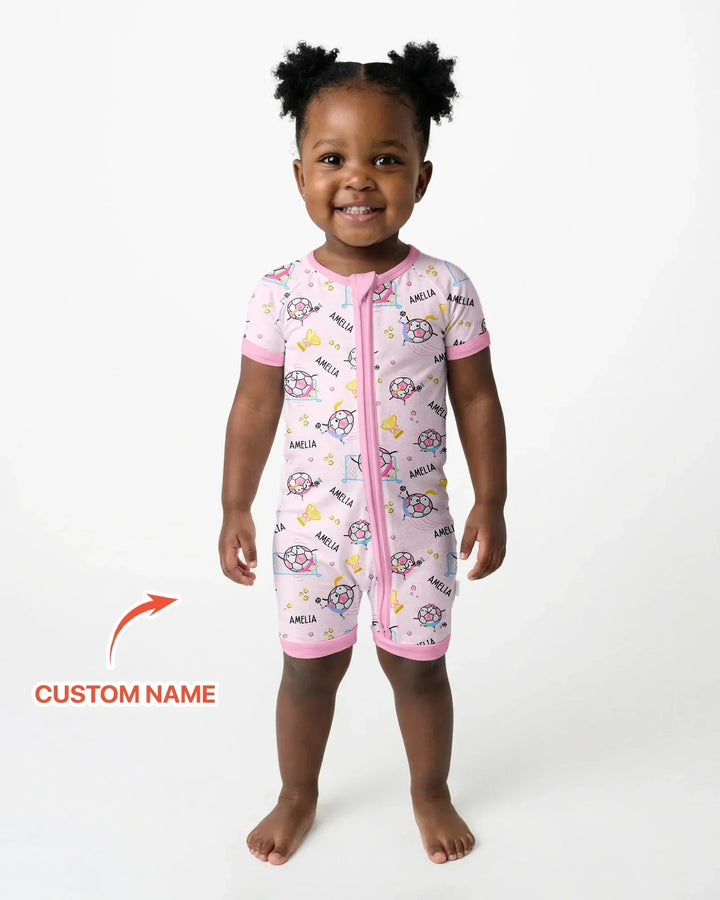 Custom Name Soccer Dad Team Matching Bamboo Shorty Zippy