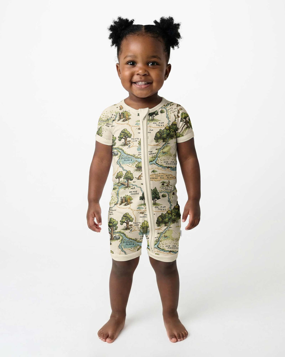 Classic Bear Maps Bamboo Shorty Zippy