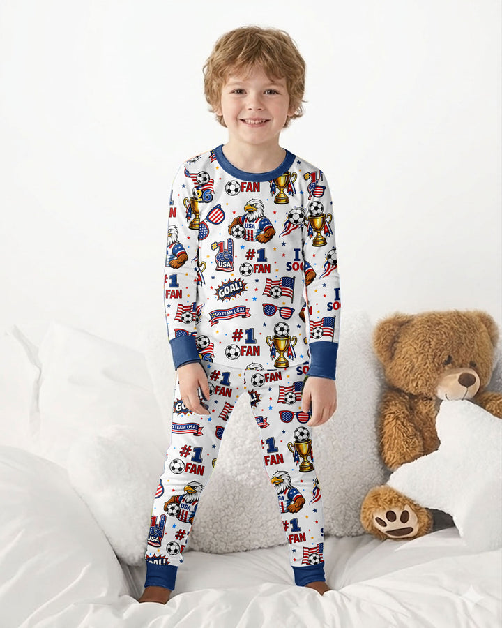 USA Soccer 2026 Party Bamboo Two Piece Long Sleeve Pajama Set