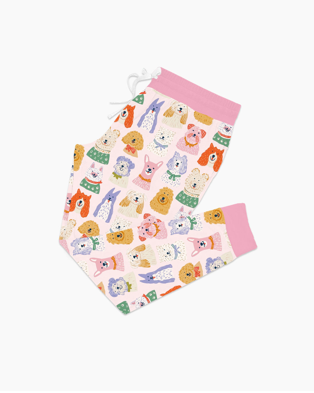 Whimsical Puppy Parade Family Matching Bamboo Women Pajama Set