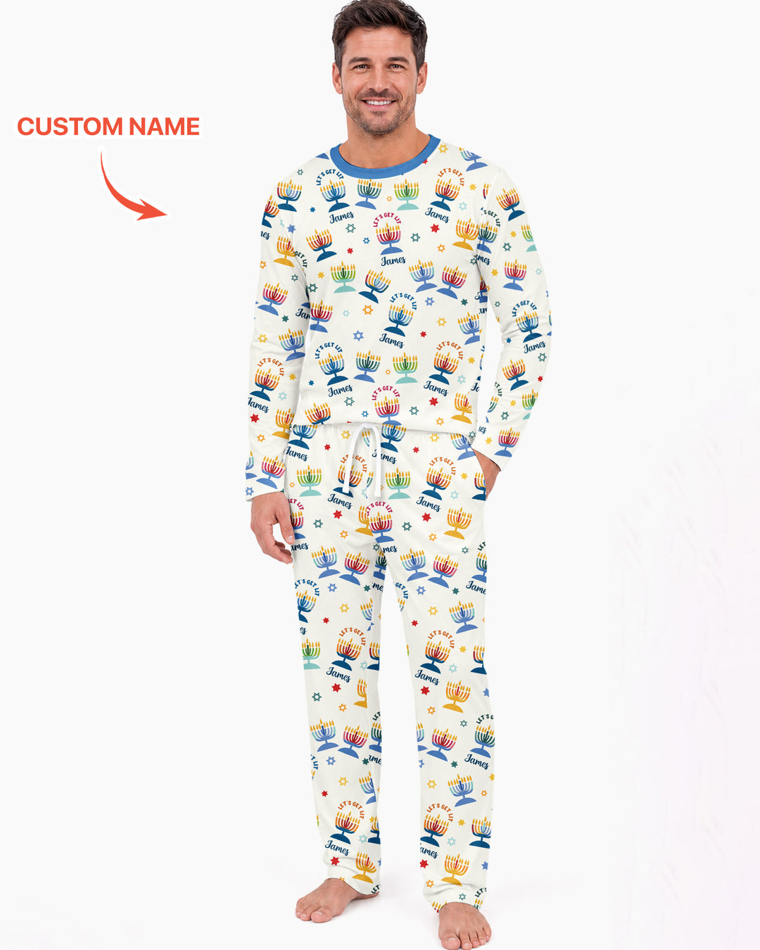 Let's Get Lit Hanukkah Bamboo Men's Pajama Set