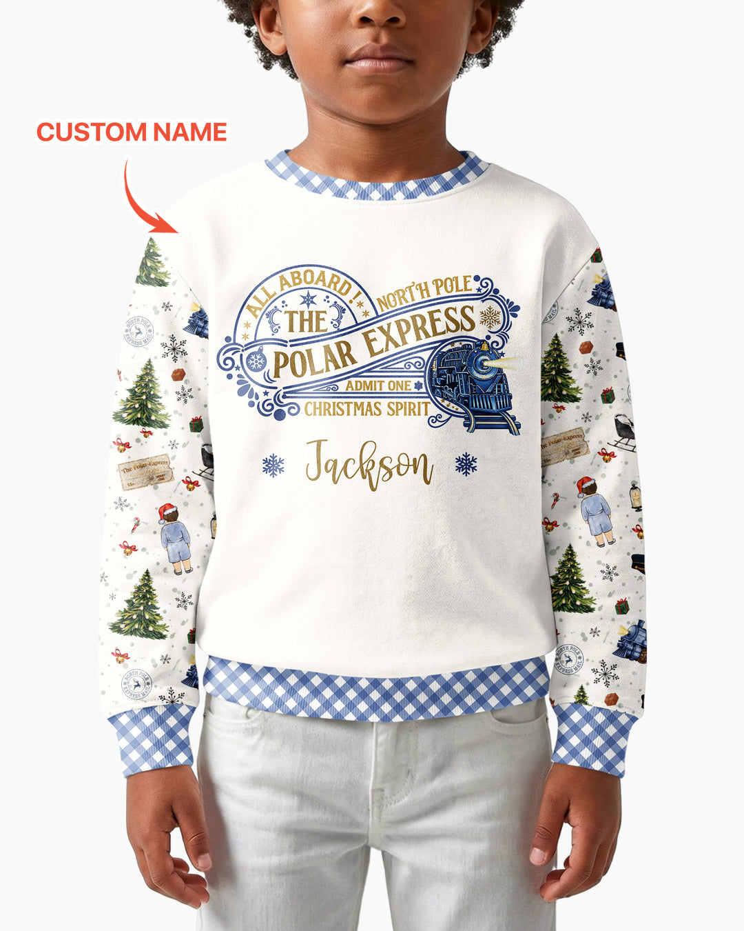 Custom Name North Pole Adventure Bamboo Crewneck Sweatshirt