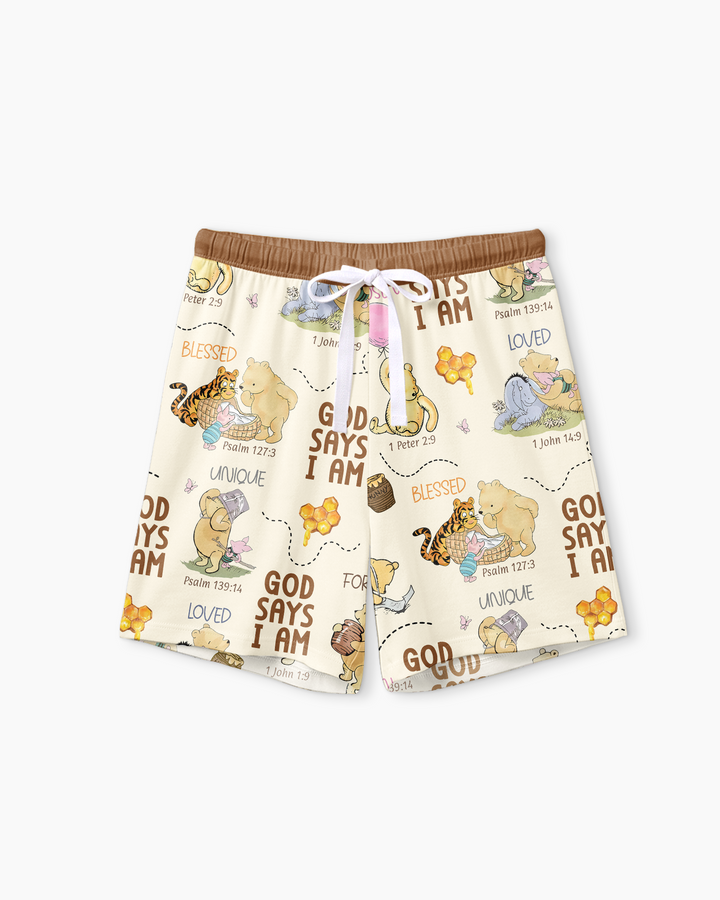 God Says I Am – Little Blessings Bamboo Women Short Sleeve Short Pajama Set