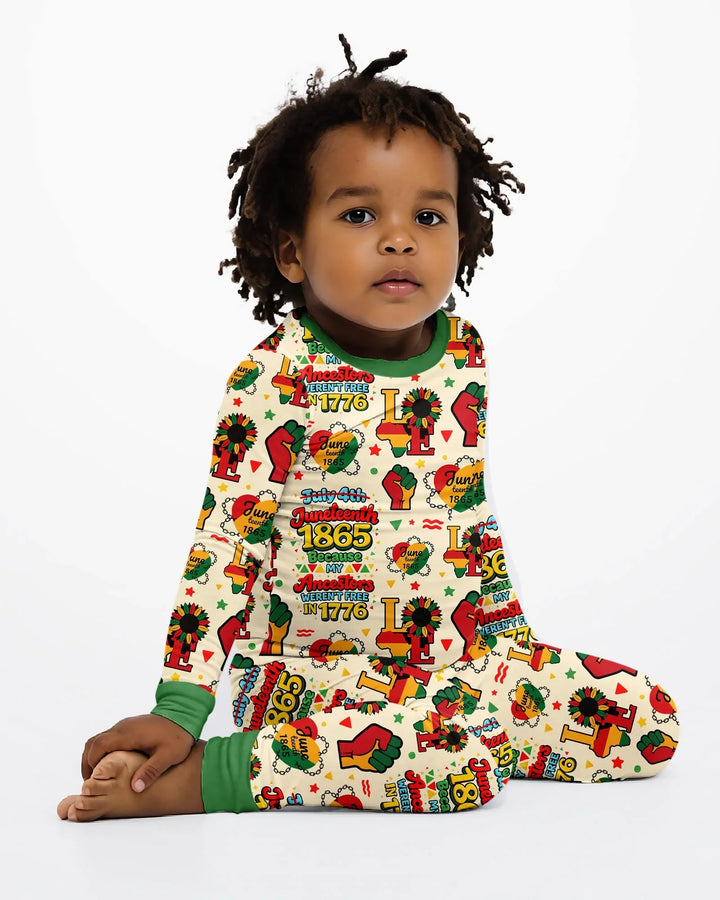 Juneteenth 1865 Because My Ancestors Weren't Free In 1776 Bamboo Two Piece Long Sleeve Pajama Set