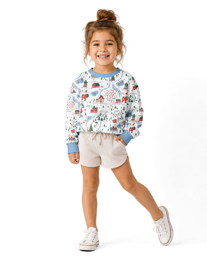 The North Pole Map Bamboo Crewneck Sweatshirt