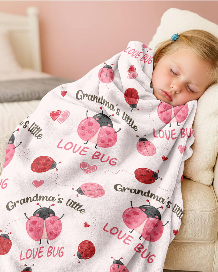 Grandma's Little Love Bug Bamboo Blanket