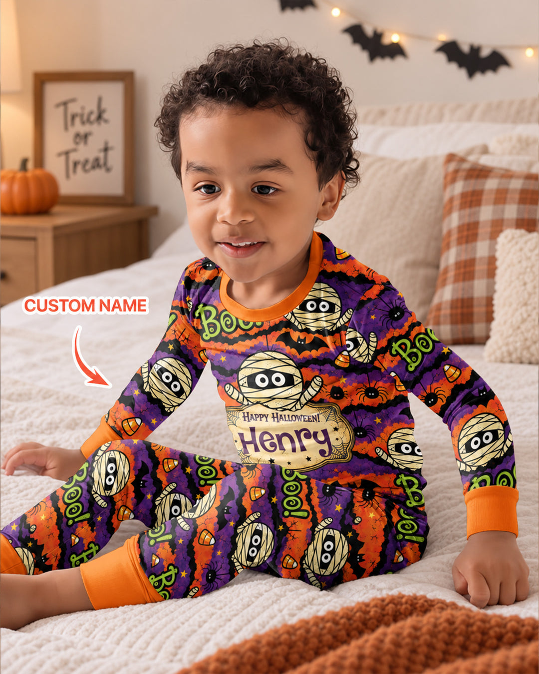 Boo Boo Halloween Bamboo Two Piece Long Sleeve Pajama Set