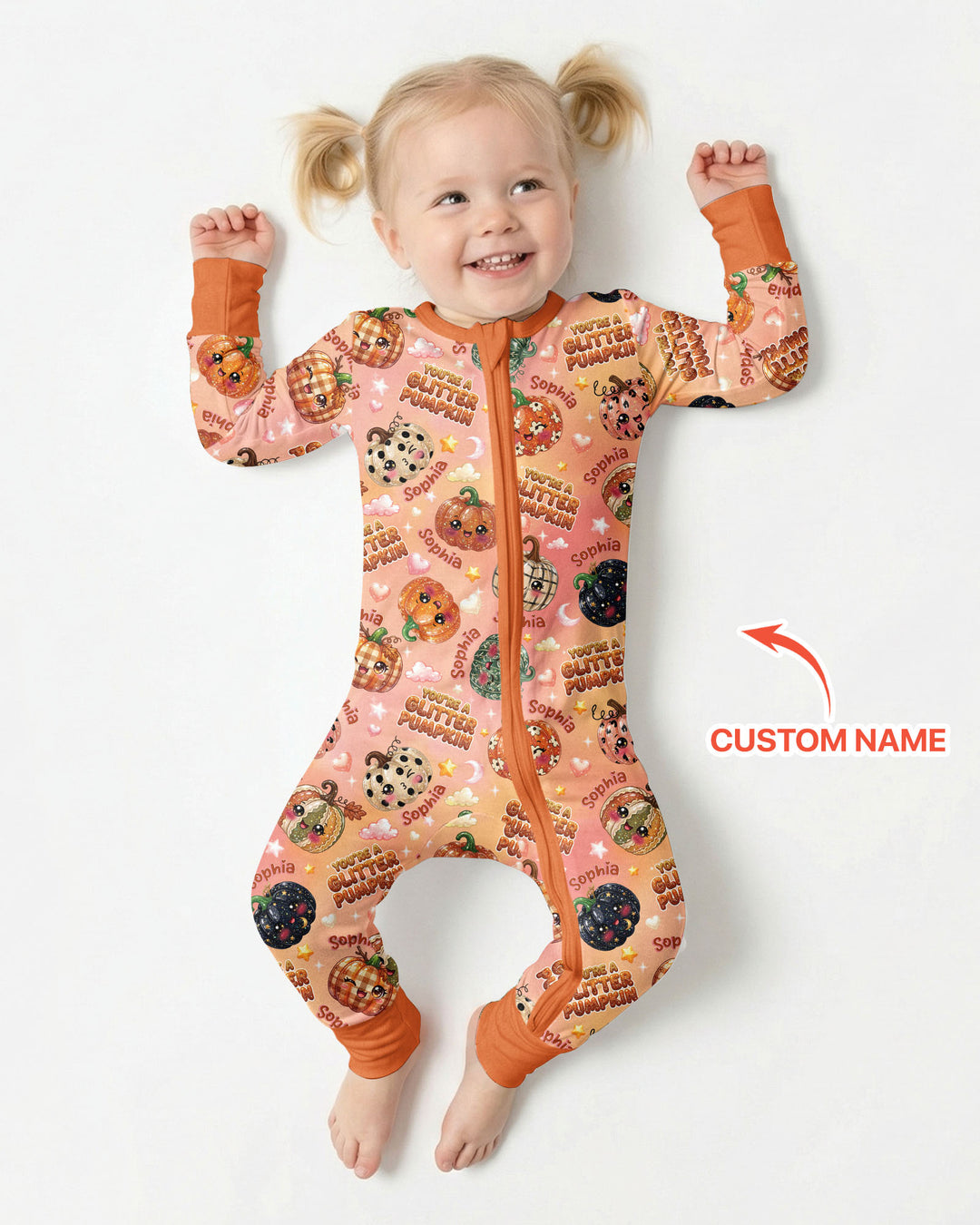 Custom Name You're A Glitter Pumpkin Bamboo Convertible Zippy