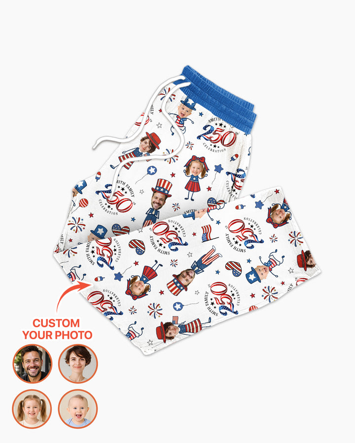 Custom Photo Smith Family Celebration Bamboo Men's Pajama Set