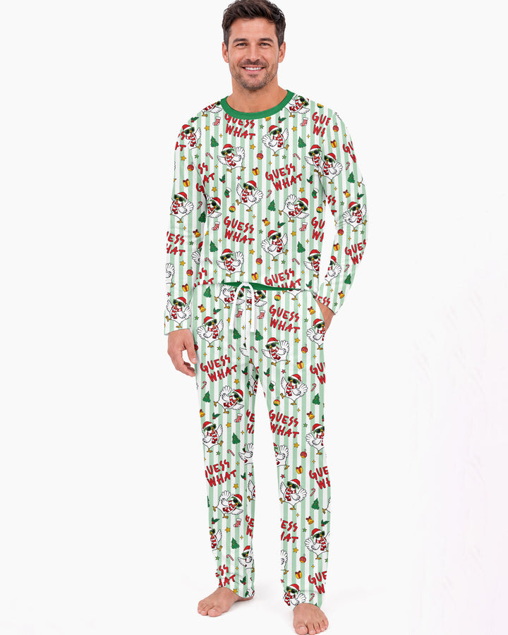 Guess What Chicken Butt Christmas Bamboo Men's Pajama Set