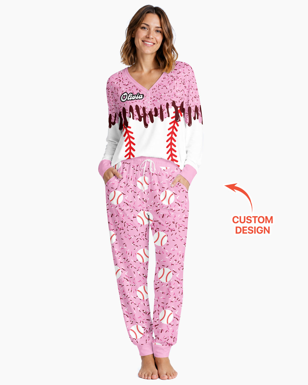Icecream Drip Scale Bamboo Women Pajama Set