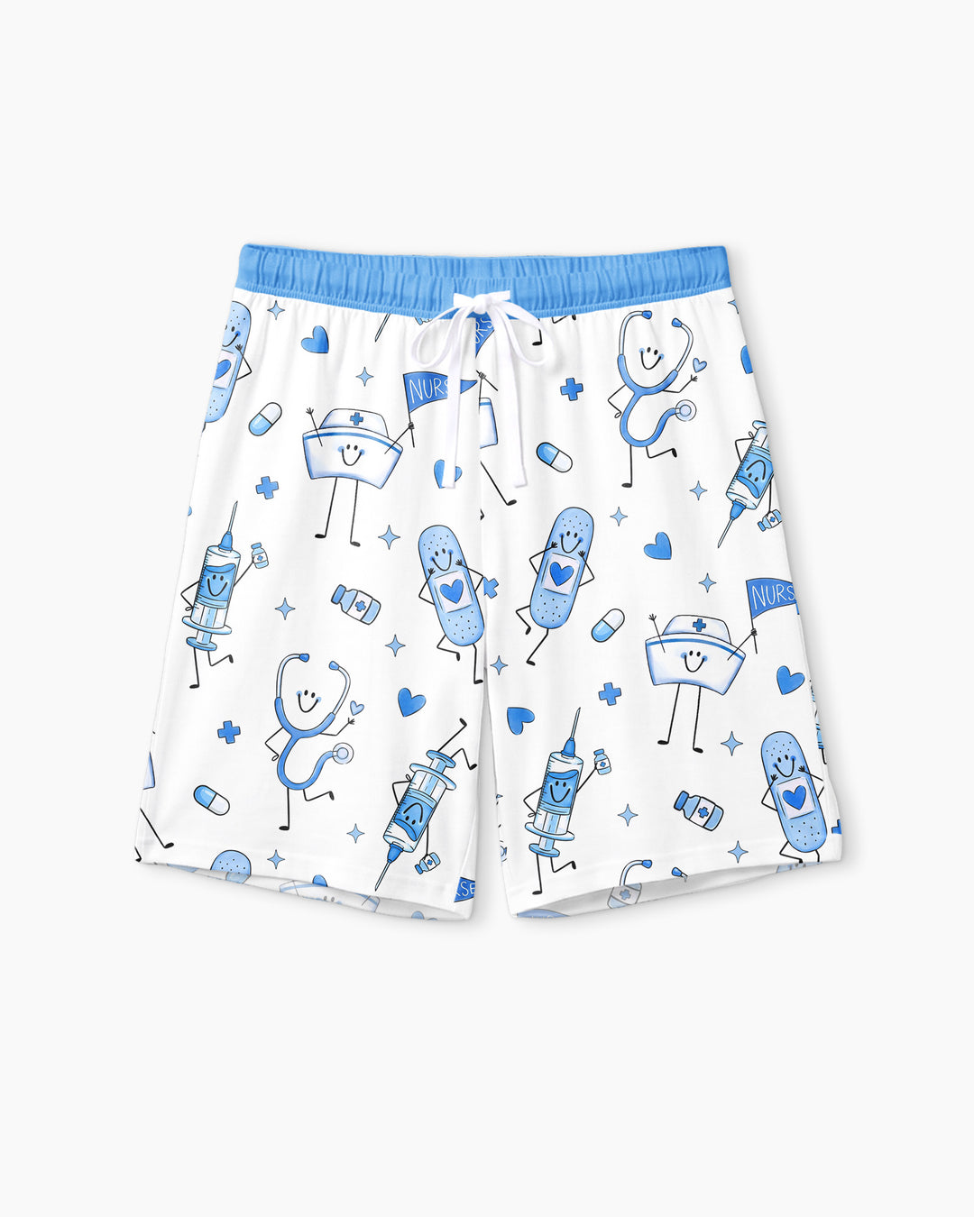 Cute Nurse Crew Bamboo Men Short Sleeve Short Pajama Set