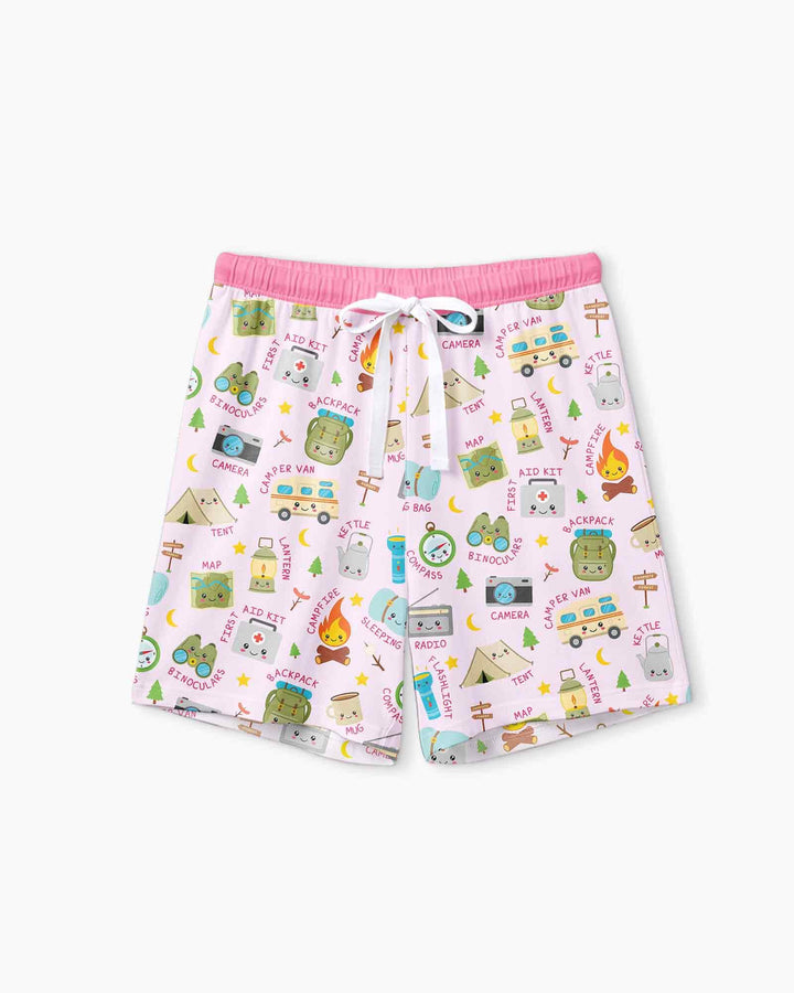 Little Camp Adventure Family Matching Bamboo Women Short Sleeve Short Pajama Set