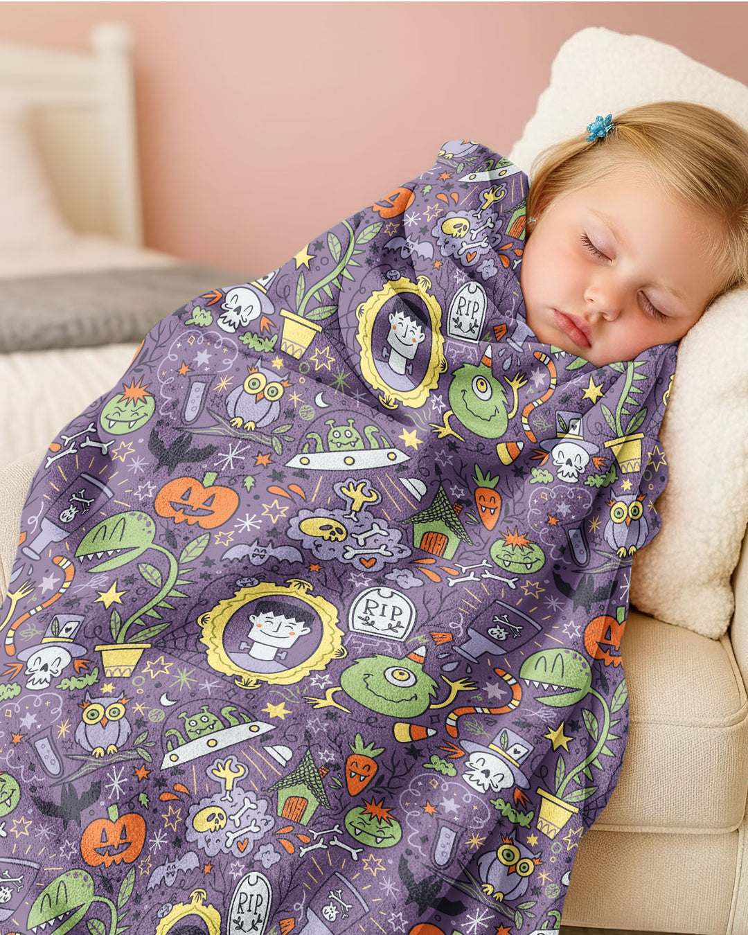 Halloween Monster Fun Bamboo Blanket