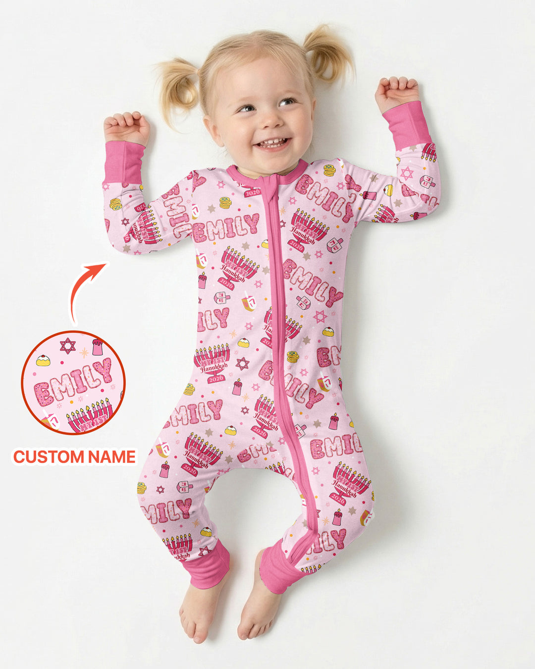 Custom name My First Hanukkah 2026 Bamboo Convertible Zippy