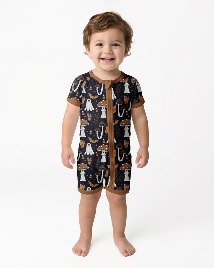 Retro Halloween Whimsy Bamboo Shorty Zippy