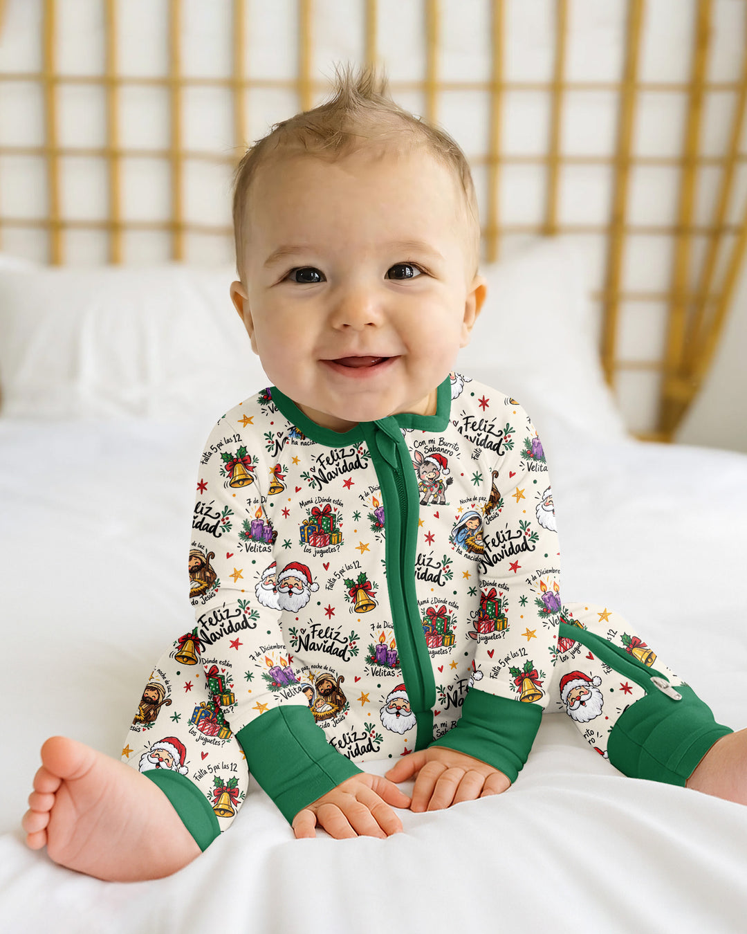 Whimsical Feliz Navidad Christmas Bamboo Convertible Zippy