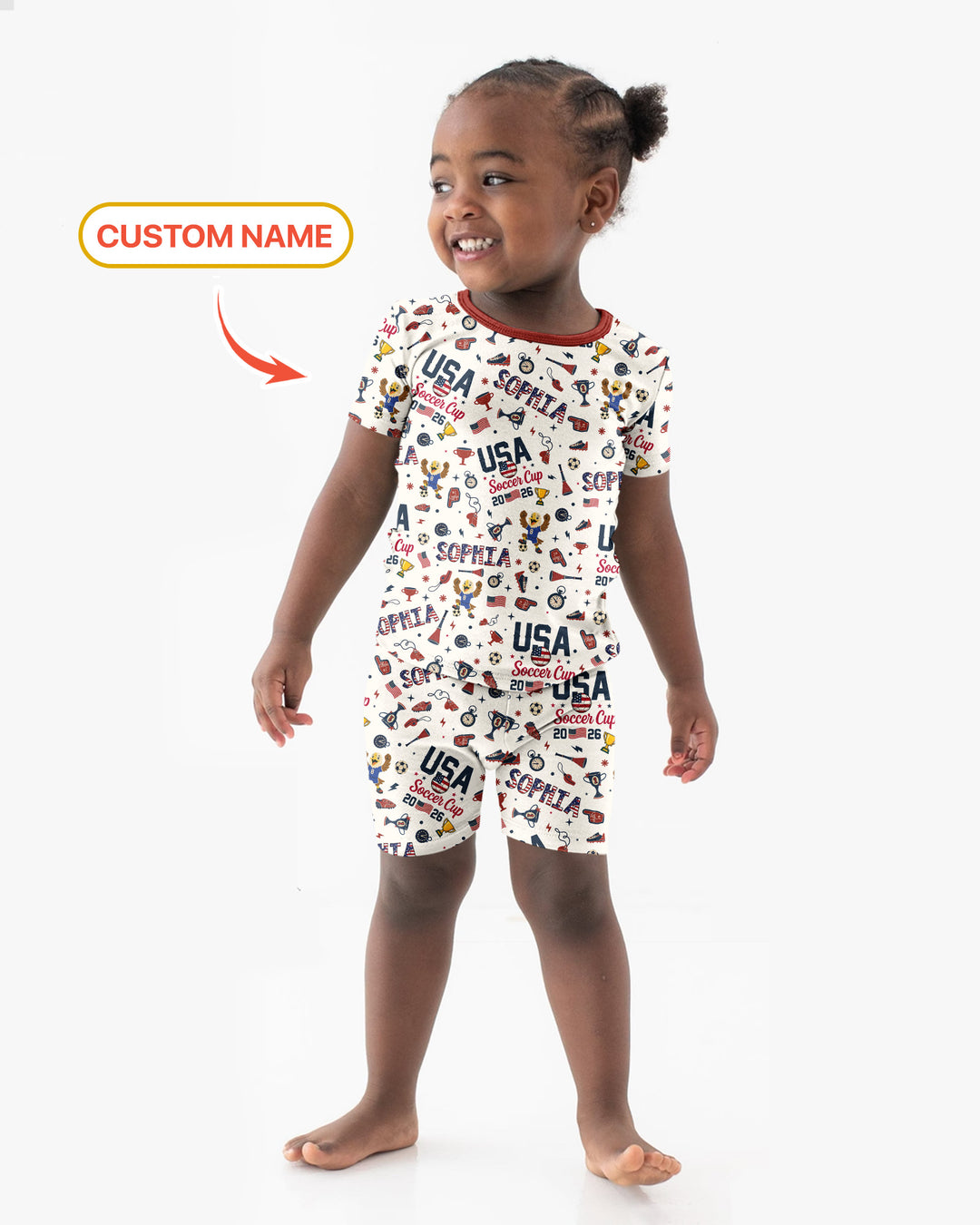 My First Soccer Cup 2026 Bamboo Two Piece Short Sleeve Shorts Pajama Set