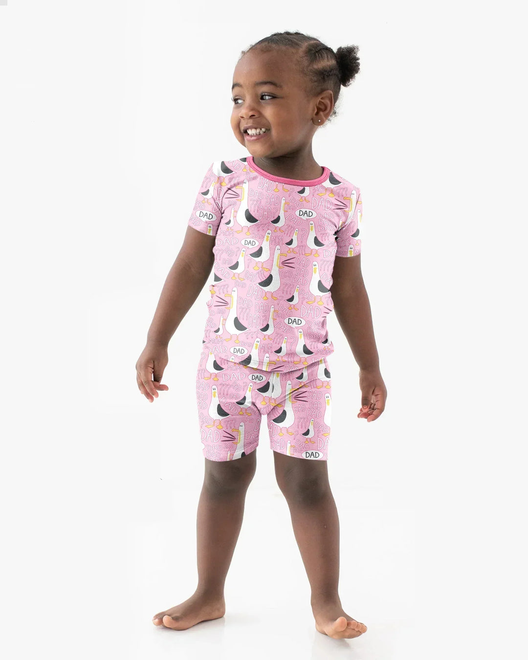 Funny Seagull DAD Bamboo Two Piece Short Sleeve Shorts Pajama Set