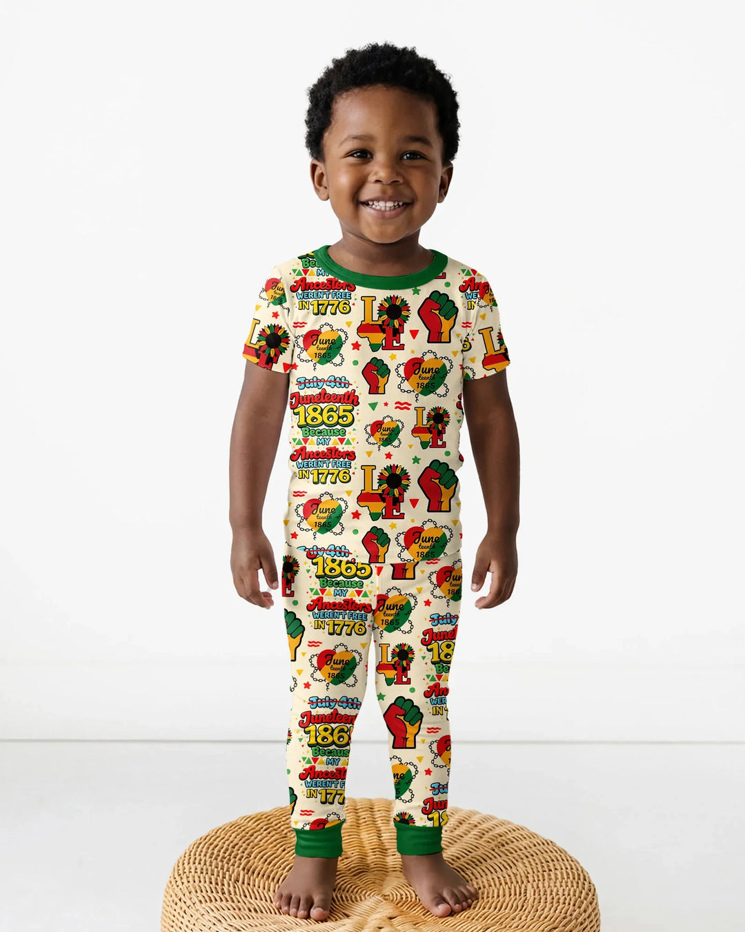 Juneteenth 1865 Because My Ancestors Weren't Free In 1776 Bamboo Two Piece Short Sleeve Pajama Set