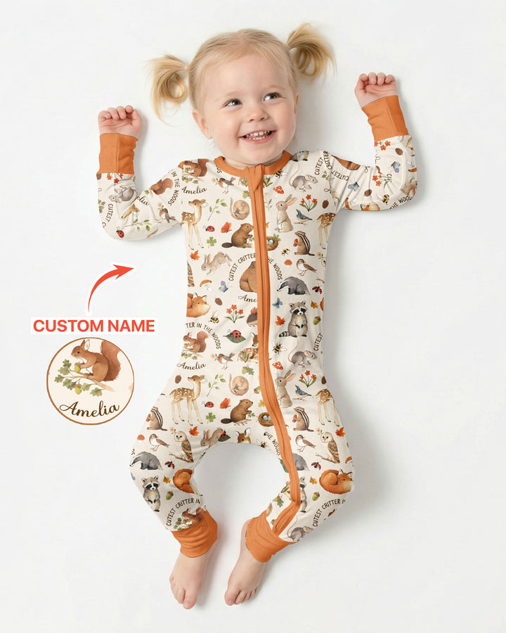 Cutest Critter In The Woods Custom Name Bamboo Convertible Zippy