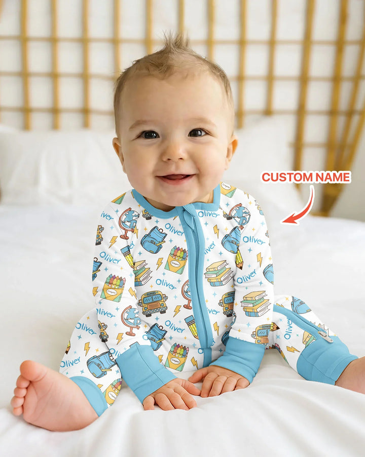 Custom Name Back To School Bamboo Convertible Zippy