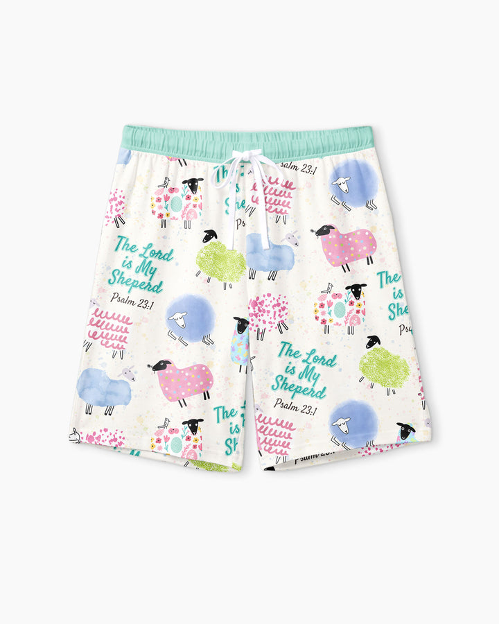 The Lord Is My Shepherd Psalm 23 Bamboo Men Short Sleeve Short Pajama Set