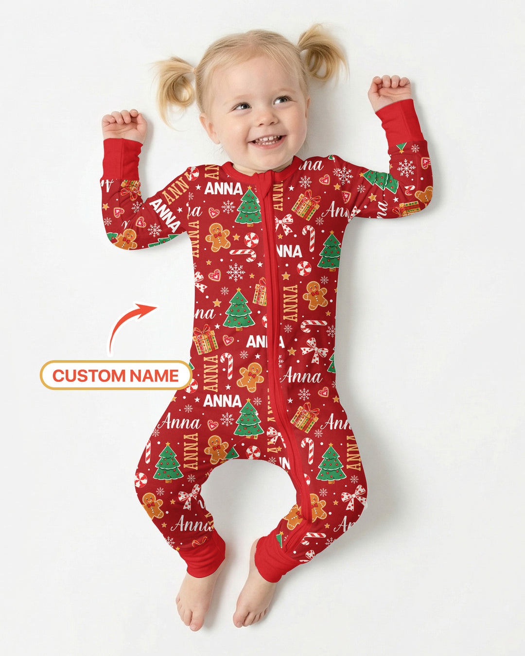 Custom Name Christmas Crew Family Matching Bamboo Convertible Zippy