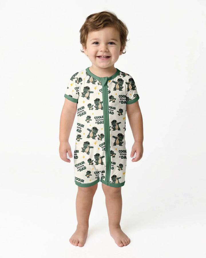 Cool Dino Daddy & Me Matching Bamboo Shorty Zippy