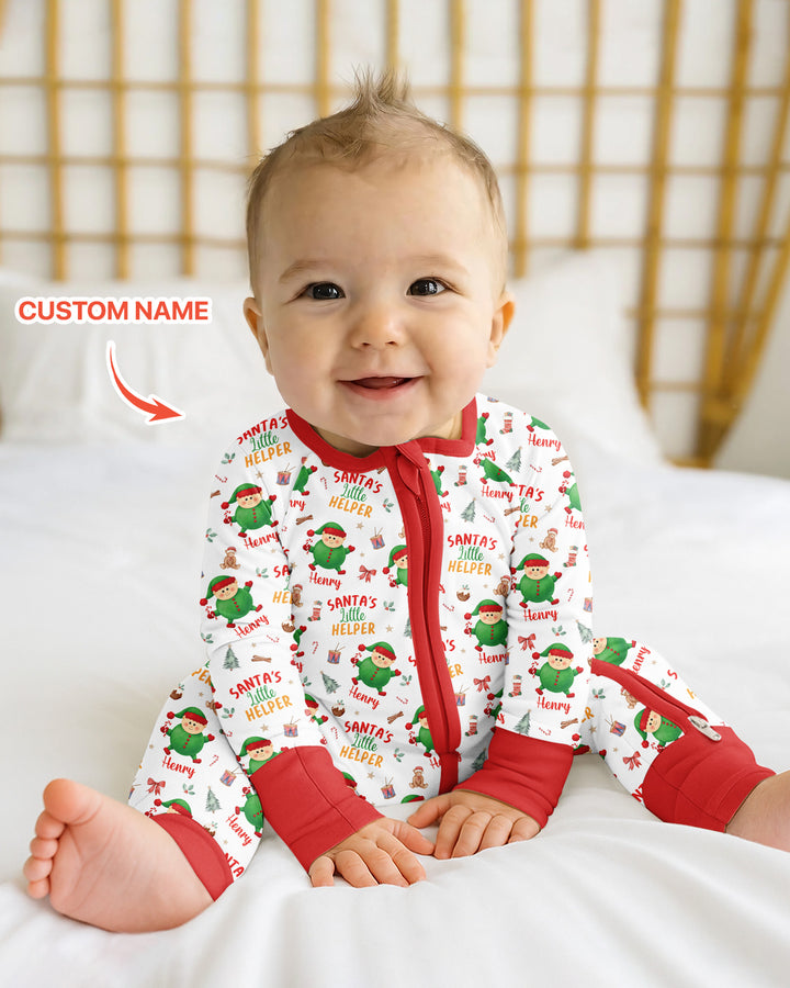 Custom Name Santa's Little Helper Bamboo Convertible Zippy