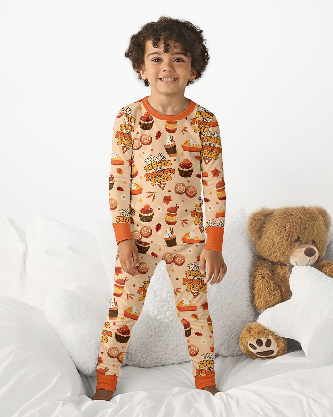 Thick Thighs and Pumpkin Pies Bamboo Two Piece Long Sleeve Pajama Set