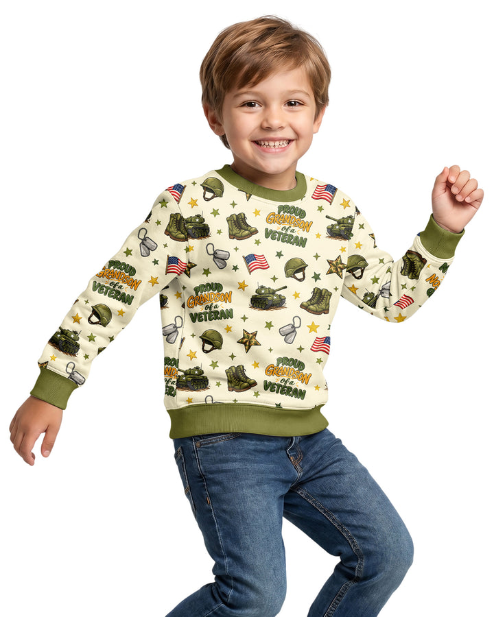 Proud Grandchild Of A Veteran Bamboo Crewneck Sweatshirt