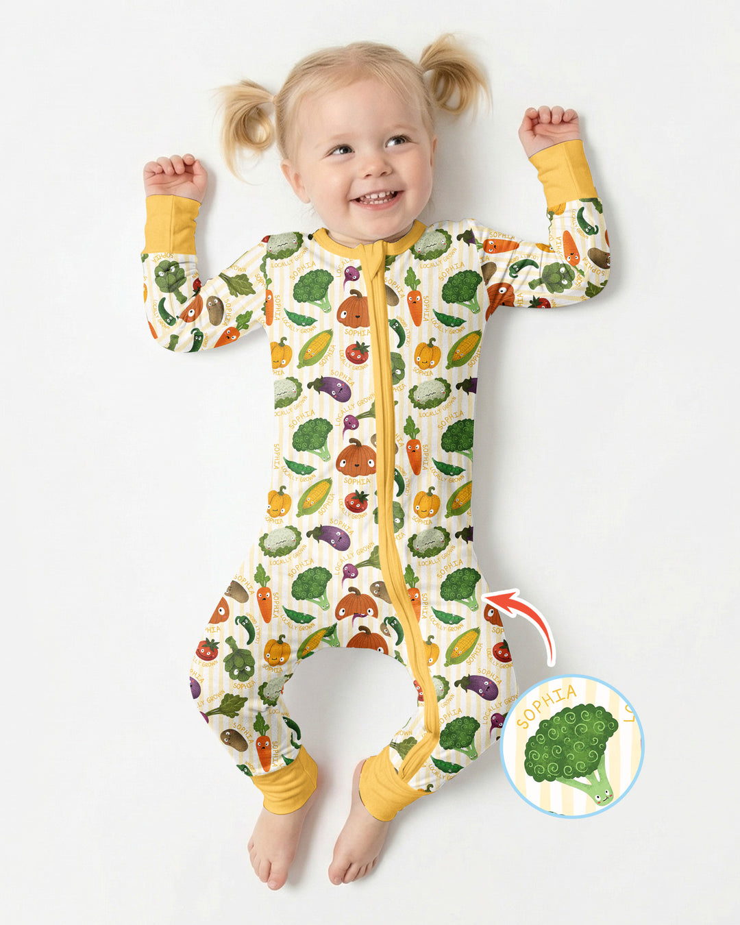 Locally Grown Baby Custom Name Bamboo Convertible Zippy
