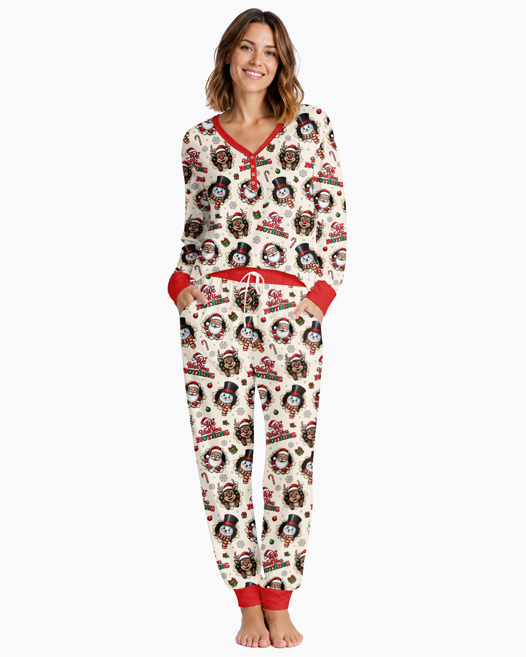 Funny Butt Christmas Squad Bamboo Women Pajama Set
