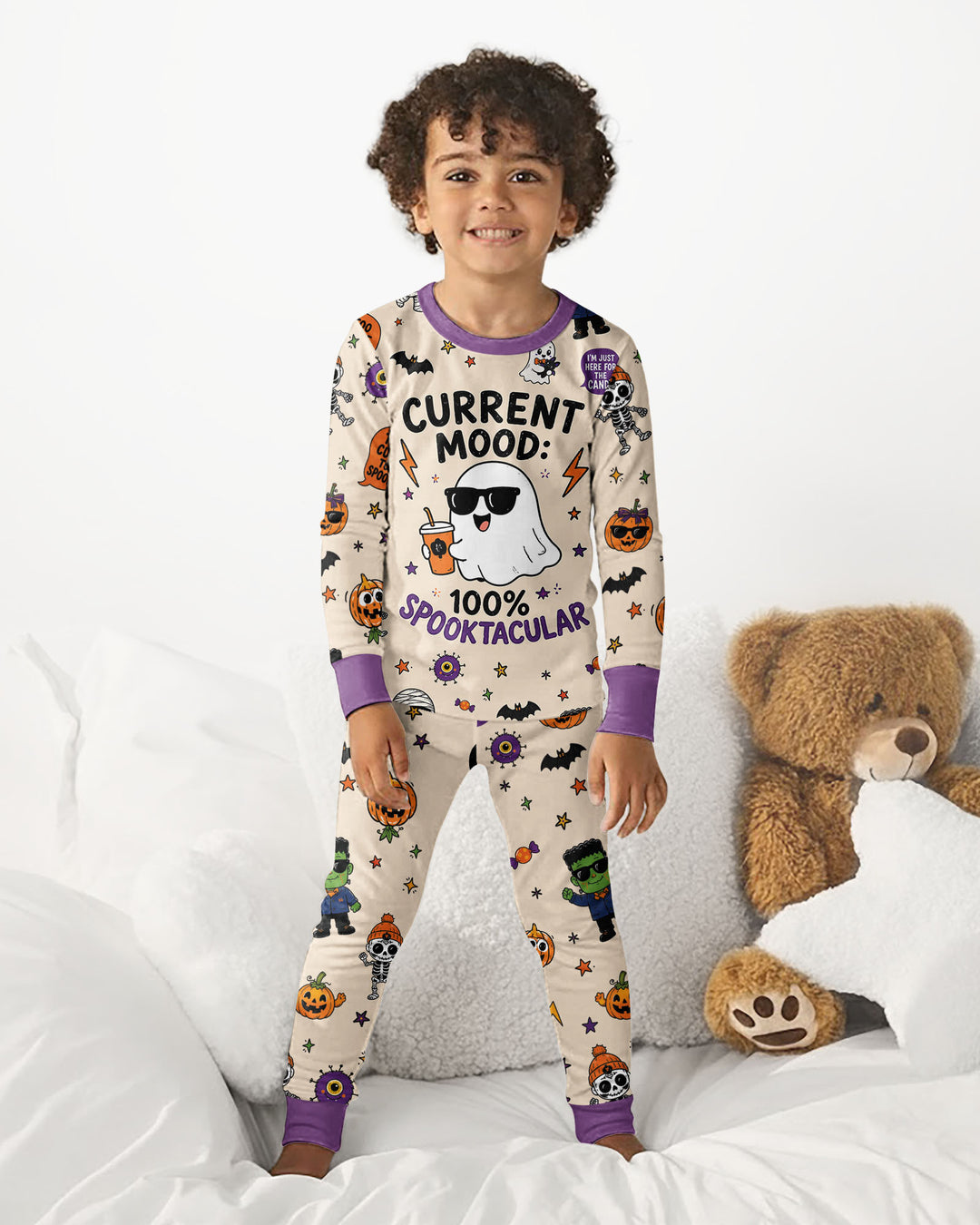Halloween Friends Bamboo Two Piece Long Sleeve Pajama Set