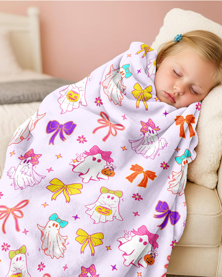 Coquette Ghost & Bow Bamboo Blanket