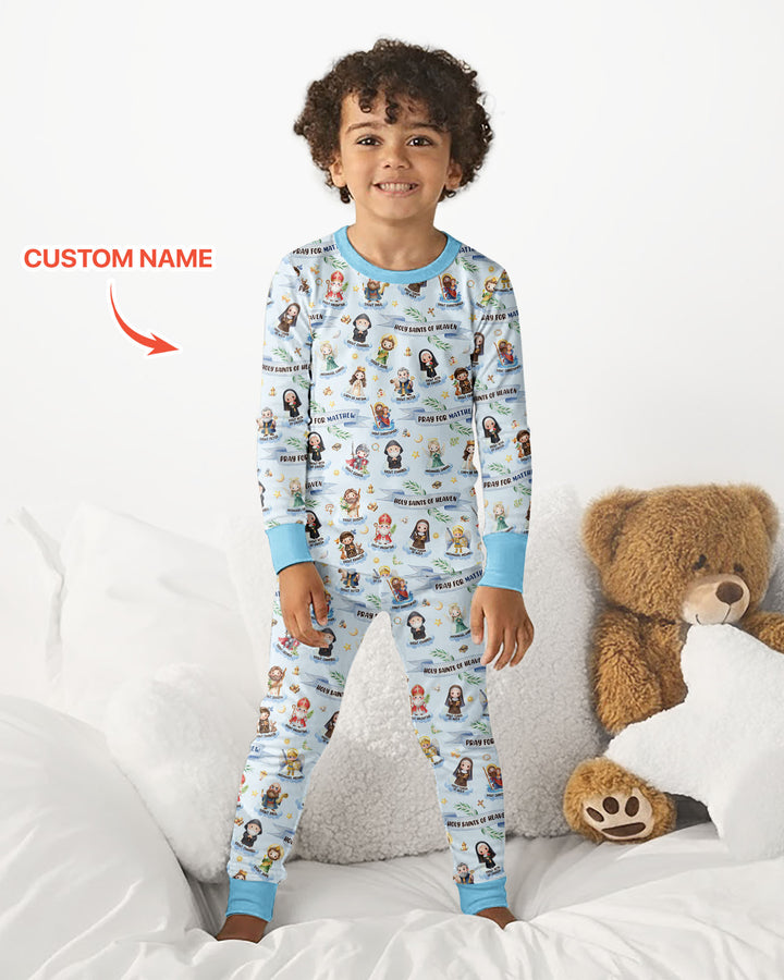 Holy Saints of Heaven Custom Name Bamboo Two Piece Long Sleeve Pajama Set
