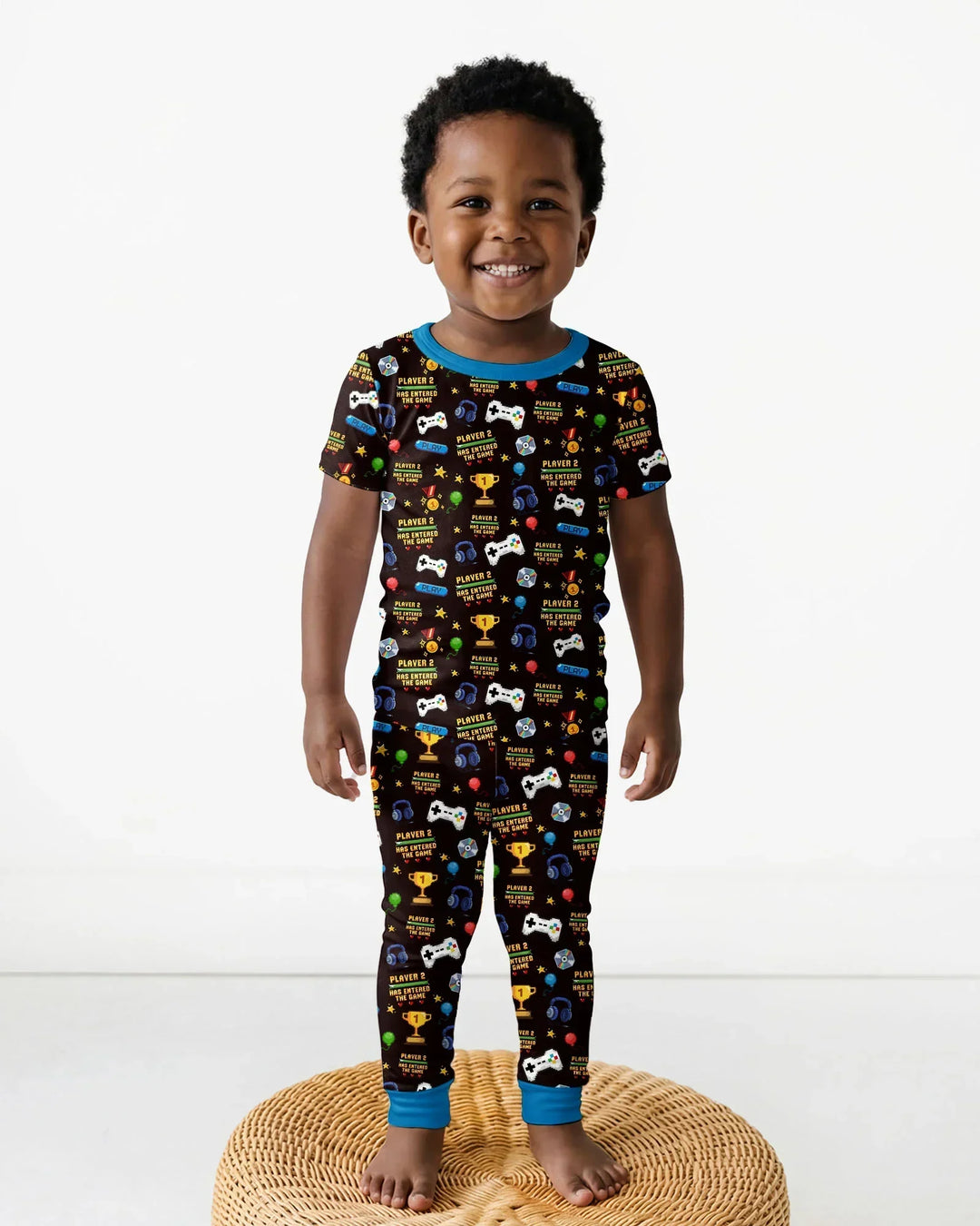 Leveled Up Daddy & Me Matching Bamboo Two Piece Short Sleeve Pajama Set