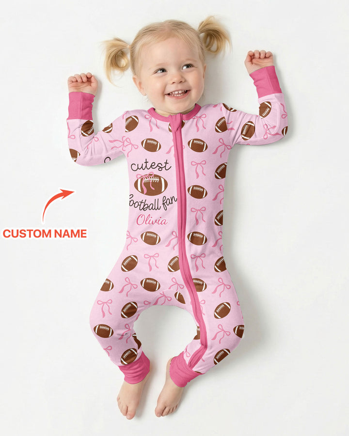 Custom Name Cutest Football Fan Bamboo Convertible Zippy