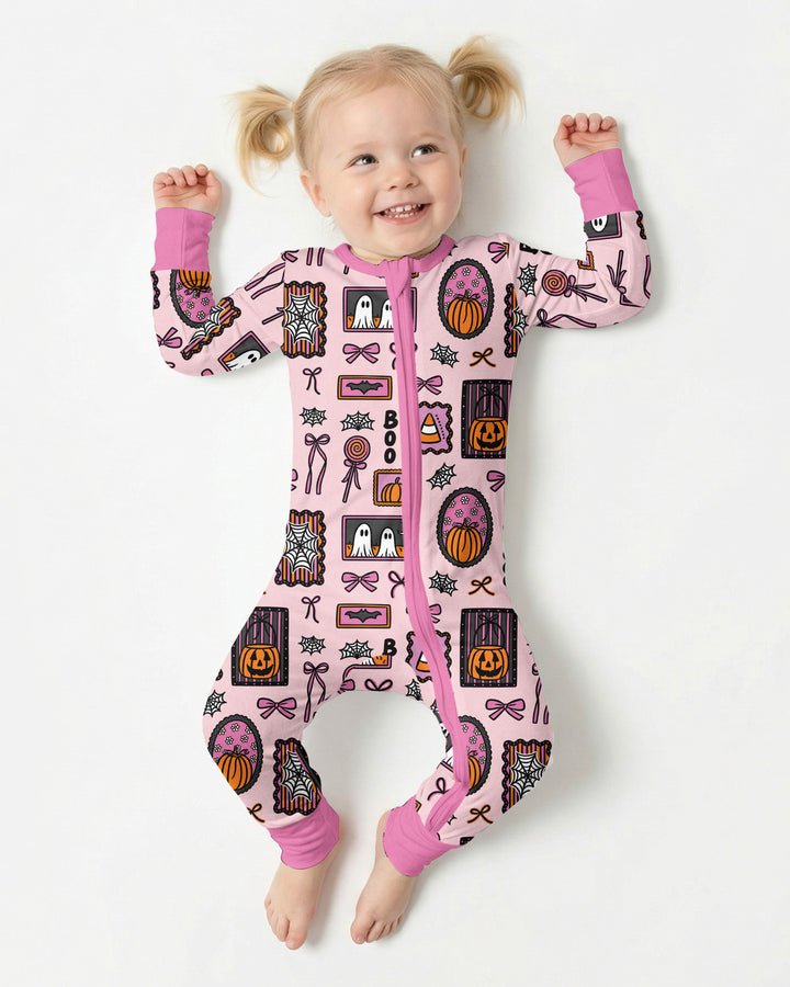 Spooky Preppy Pink Bamboo Convertible Zippy
