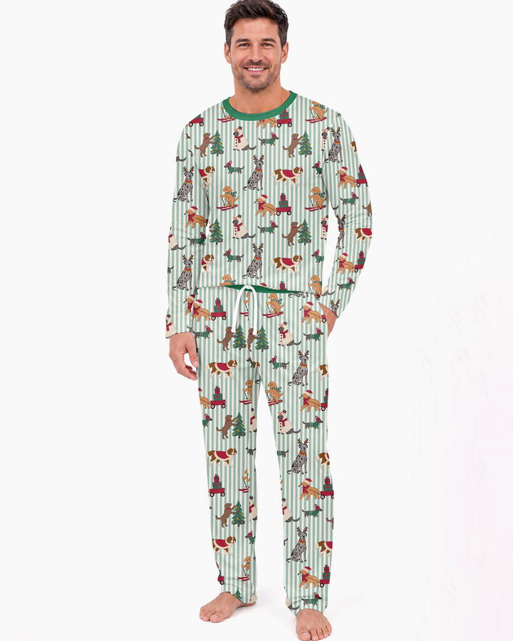 Christmas Pups & Holiday Adventures Bamboo Men's Pajama Set