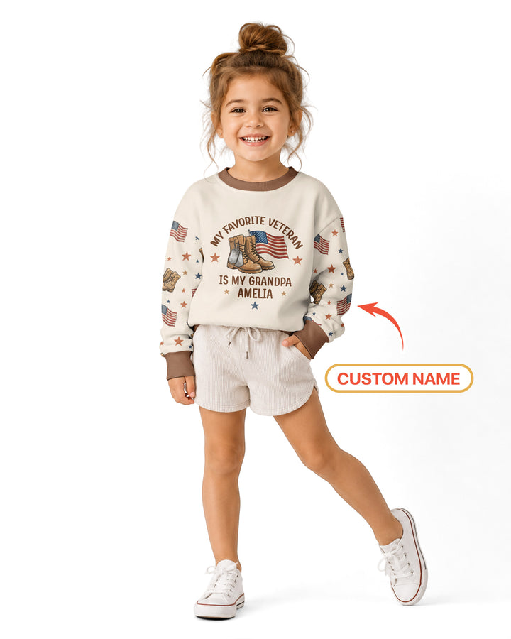 My Favorite Veteran Is My Grandpa Bamboo Crewneck Sweatshirt