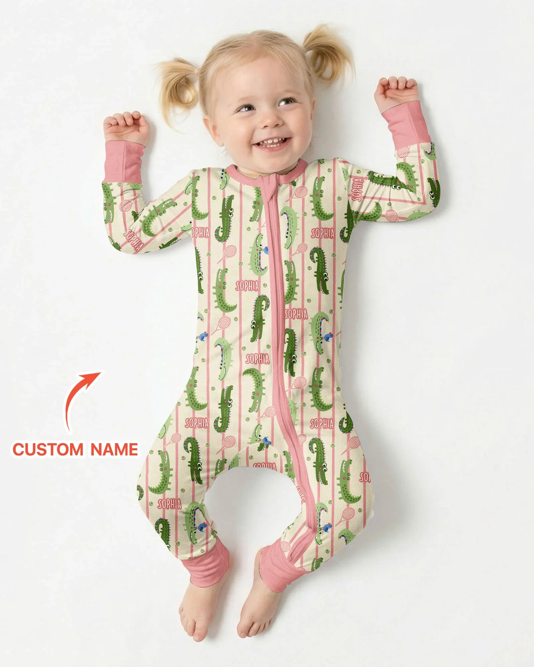 Custom Name Tennis Crocodiles Bamboo Convertible Zippy
