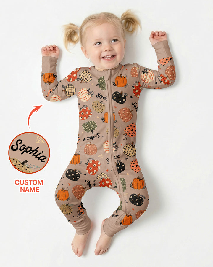 Custom Name Boho Pumpkin Bamboo Convertible Zippy