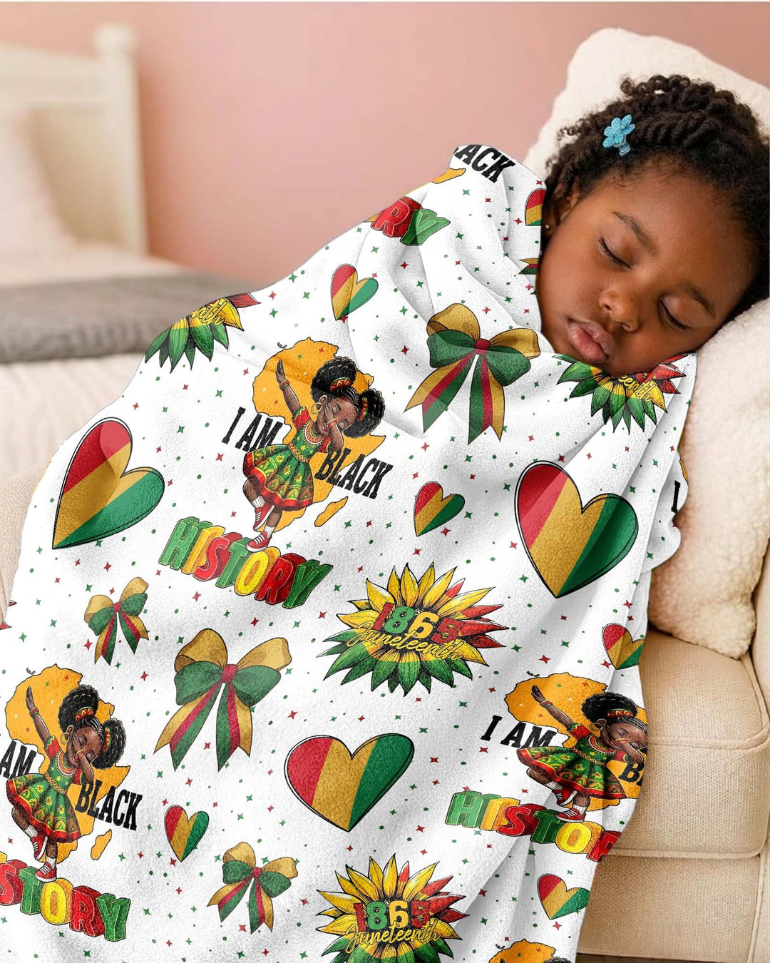 Juneteenth Girl I Am Black History Bamboo Blanket
