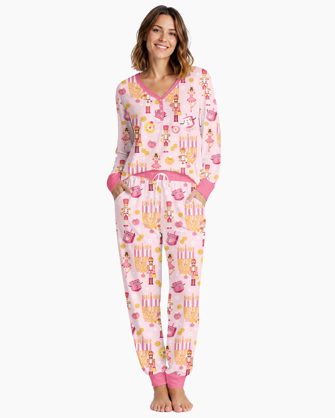 Hanukkah Nutcracker King Family Matching Bamboo Women Pajama Set