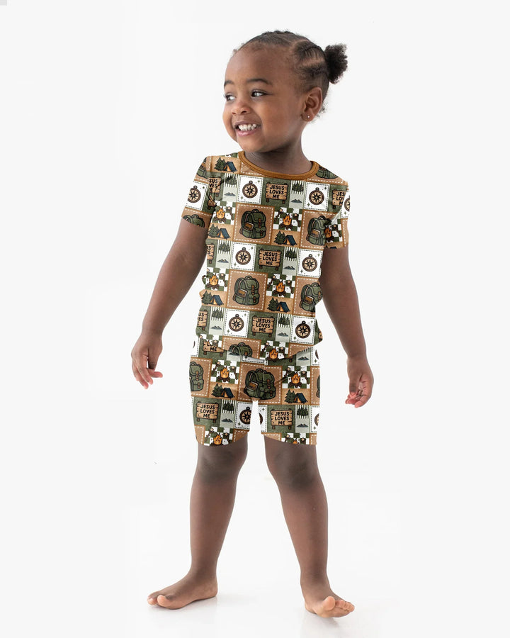Template Bamboo Two Piece Short Sleeve Shorts Pyjamas Set