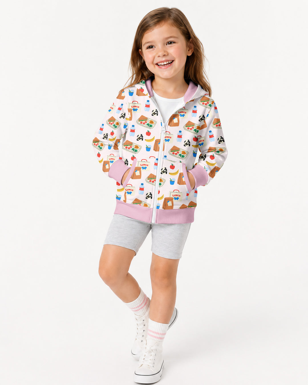 Happy School Lunch Bamboo Zip Hoodie