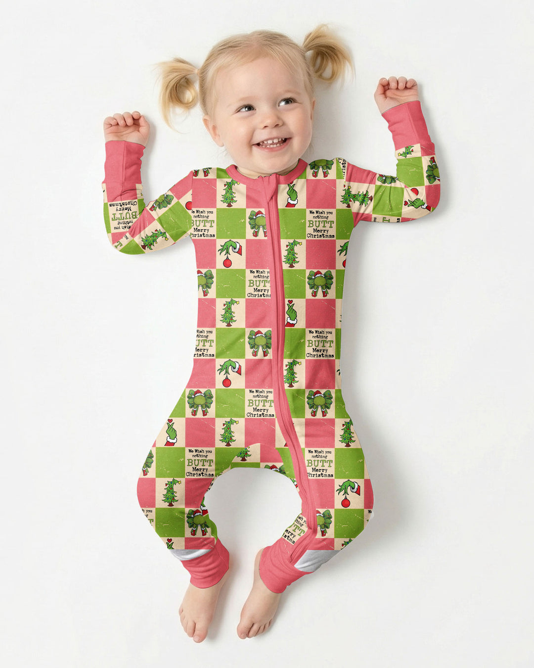 Nothing Butt Merry Christmas Checkerboard Bamboo Convertible Zippy